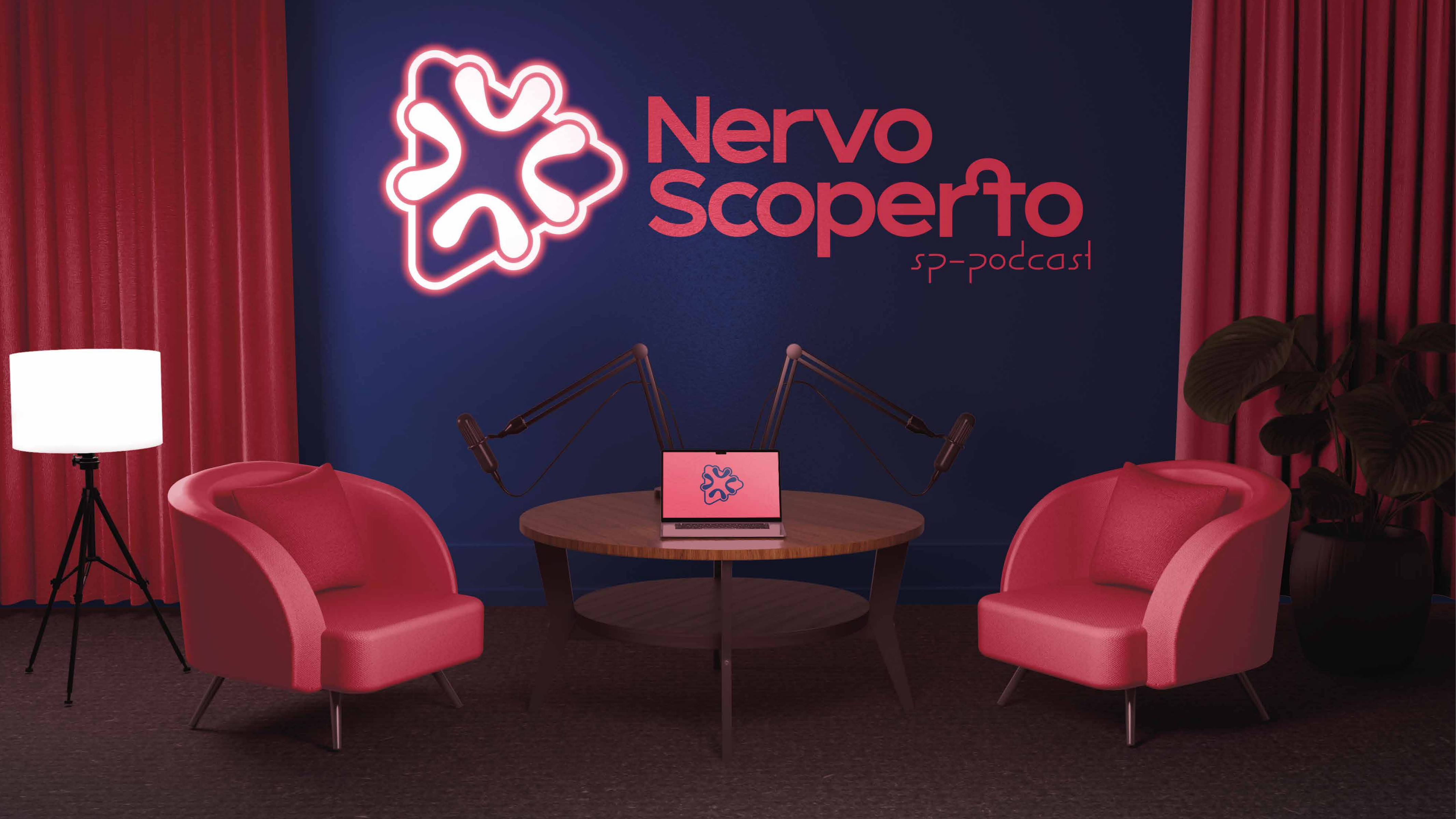 Nervo Scoperto, ambientazione con sedie e tavolo da podcast